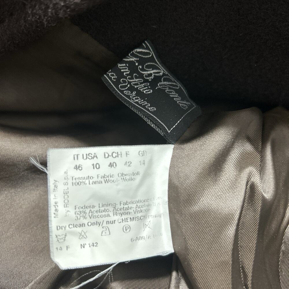 Women's Cinzia Rocca Brown Virgin Wool Coat Sz 10 Pockets Italy Lined Pockets - Picture 8 of 9